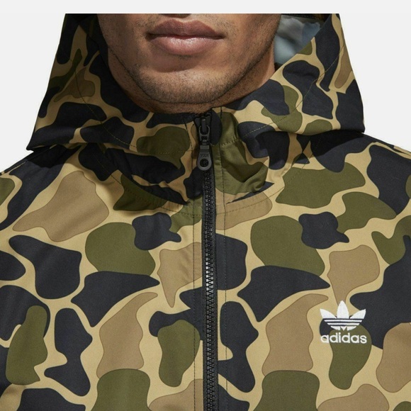 Adidas Originals Men’s Camouflage Windbreaker‎ Jacket Size Small Hood CE1545 - Picture 3 of 10